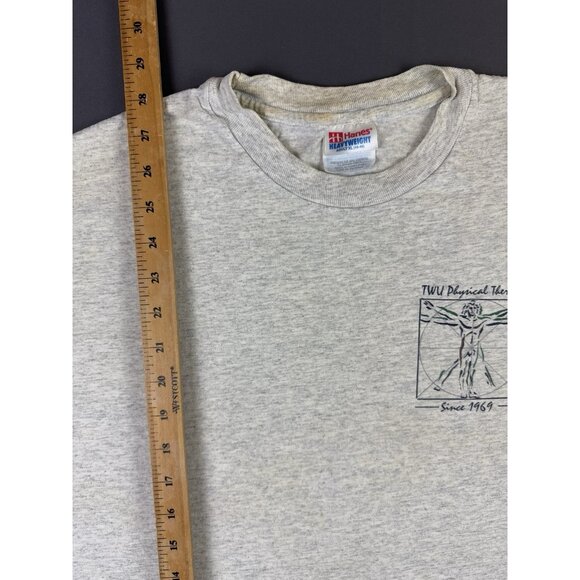 Rare Vintage 90s Texas Womens University Physical Therapy Art Da Vinci Gray Tee - Picture 13 of 13